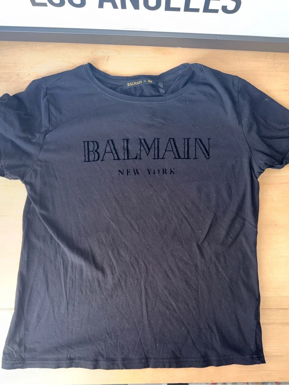 Balmain X H&M T-shirt Luxury Collab Black Graphic  Medium